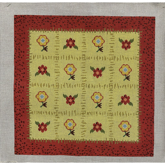 Flower Quilt canvas - Garden Gate Needlepoint