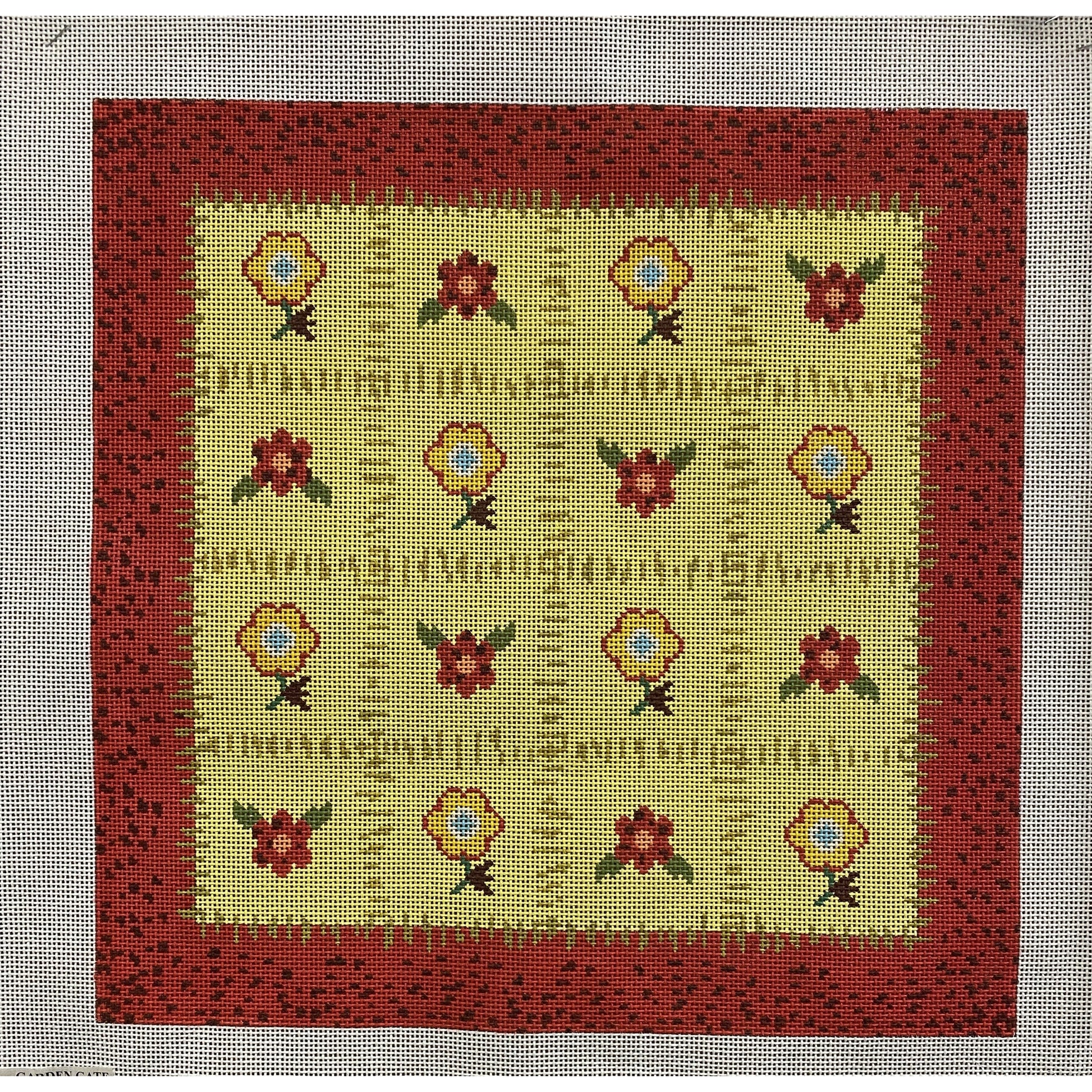 Flower Quilt canvas - Garden Gate Needlepoint