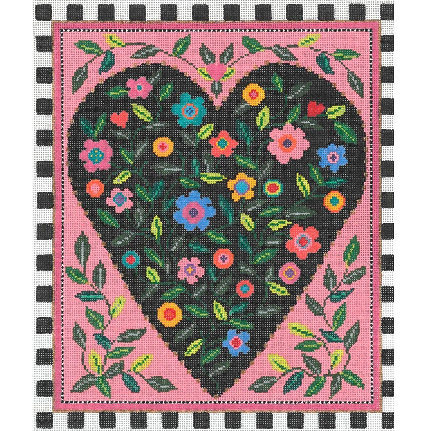 Folk Heart - Garden Gate Needlepoint