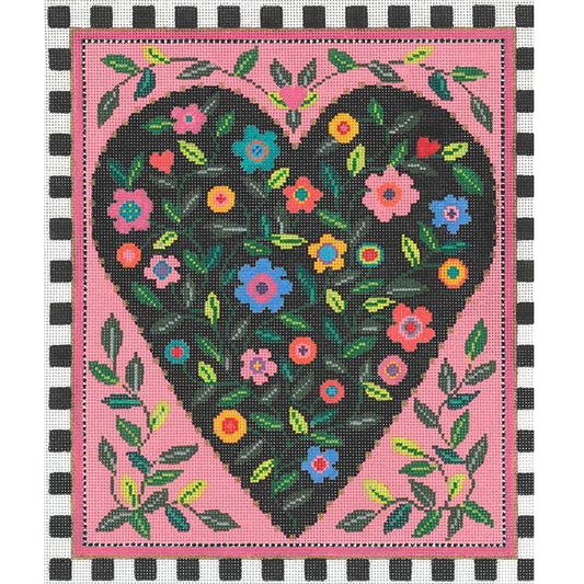 Folk Heart - Garden Gate Needlepoint
