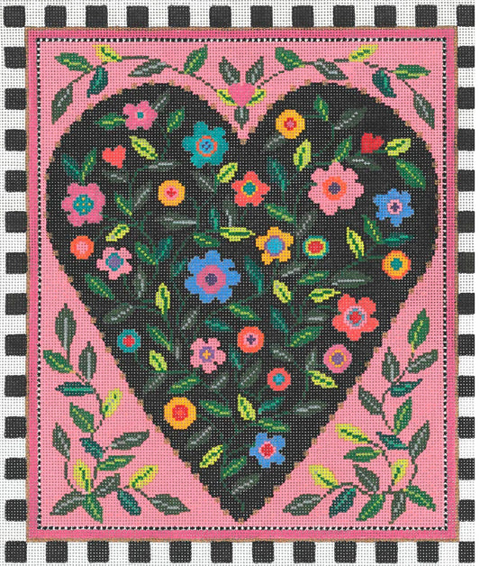 Folk Heart - Garden Gate Needlepoint