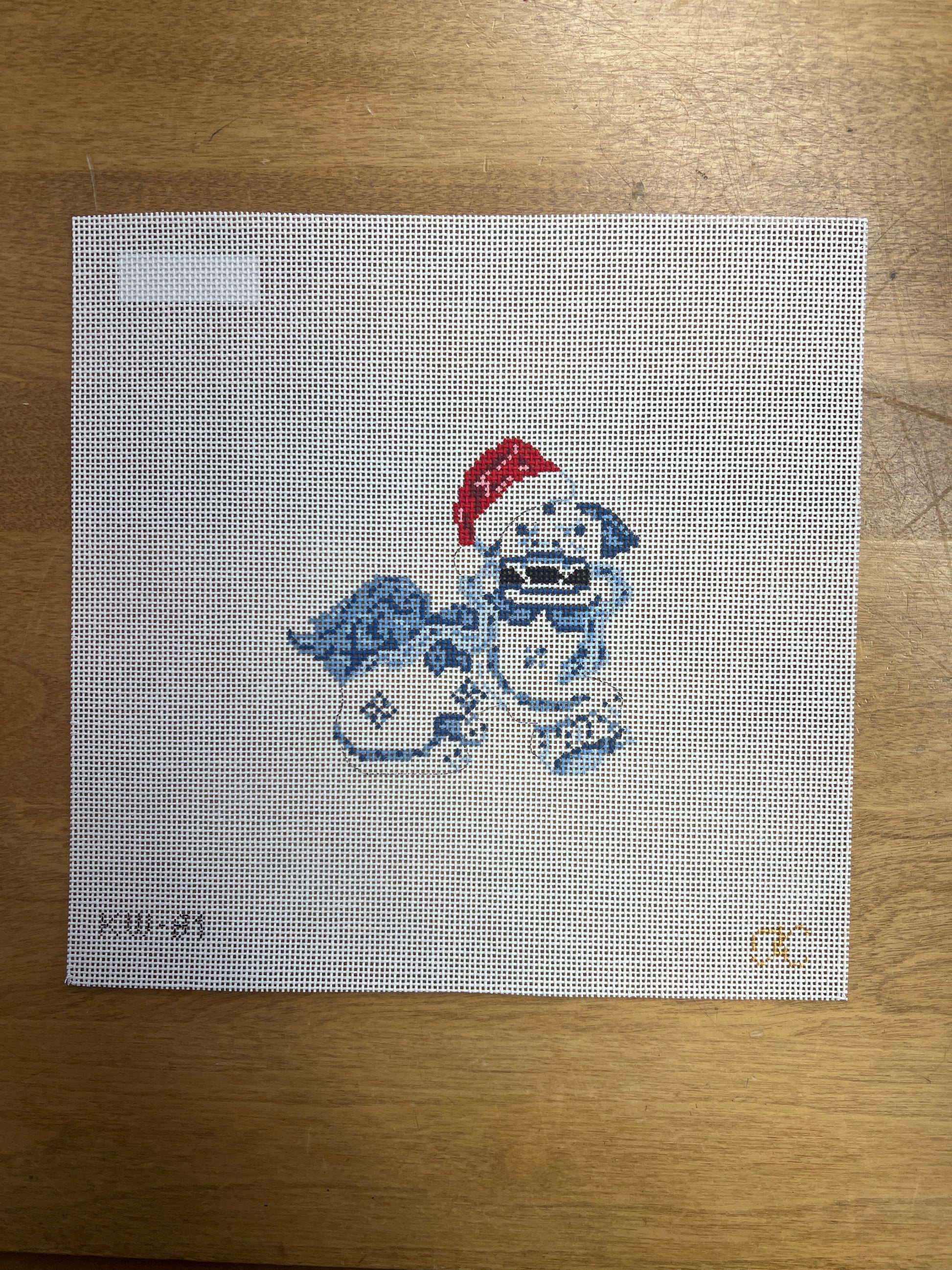 Foo Dog with Santa Hat - Garden Gate Needlepoint