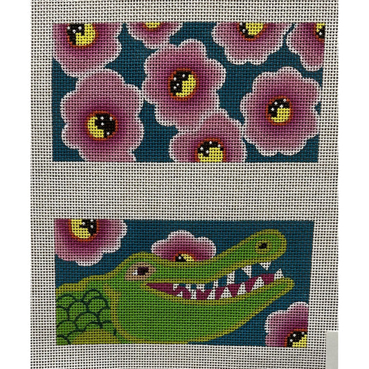 Gator/Floral Eyeglass Case - Garden Gate Needlepoint