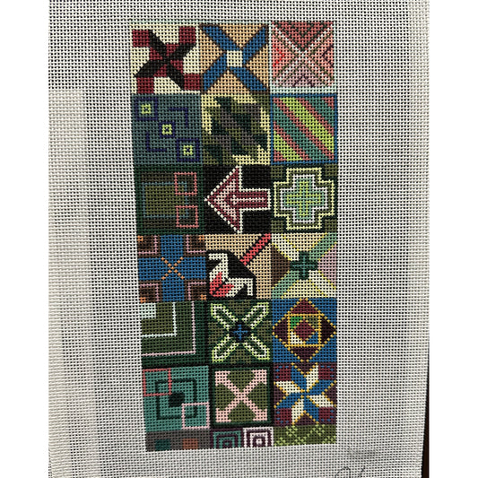 Geometric Eyeglass Case - Garden Gate Needlepoint