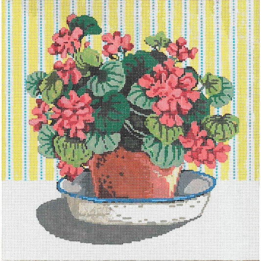 Geraniums - Garden Gate Needlepoint