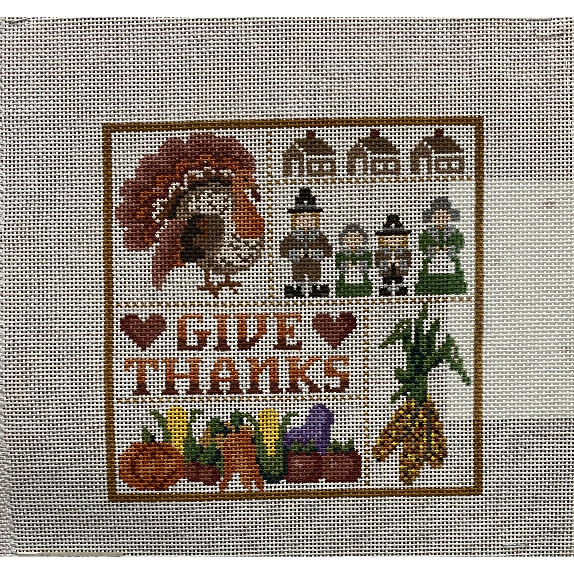 Give Thanks canvas - Garden Gate Needlepoint