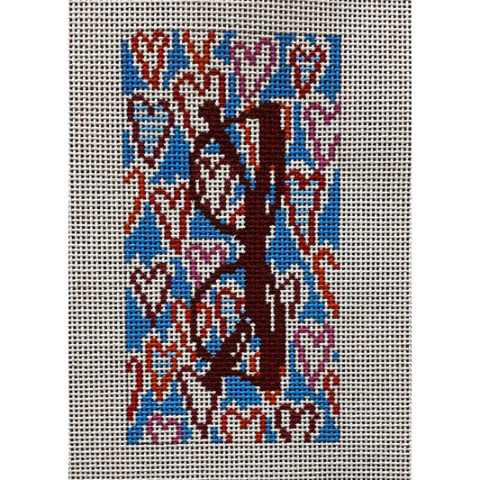 Heart Eyeglass Case - Garden Gate Needlepoint