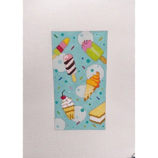 Ice Cream eyeglass case - Garden Gate Needlepoint