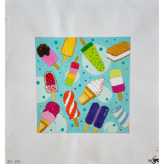 Ice Cream square - Garden Gate Needlepoint