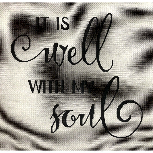 It is Well Canvas - Garden Gate Needlepoint