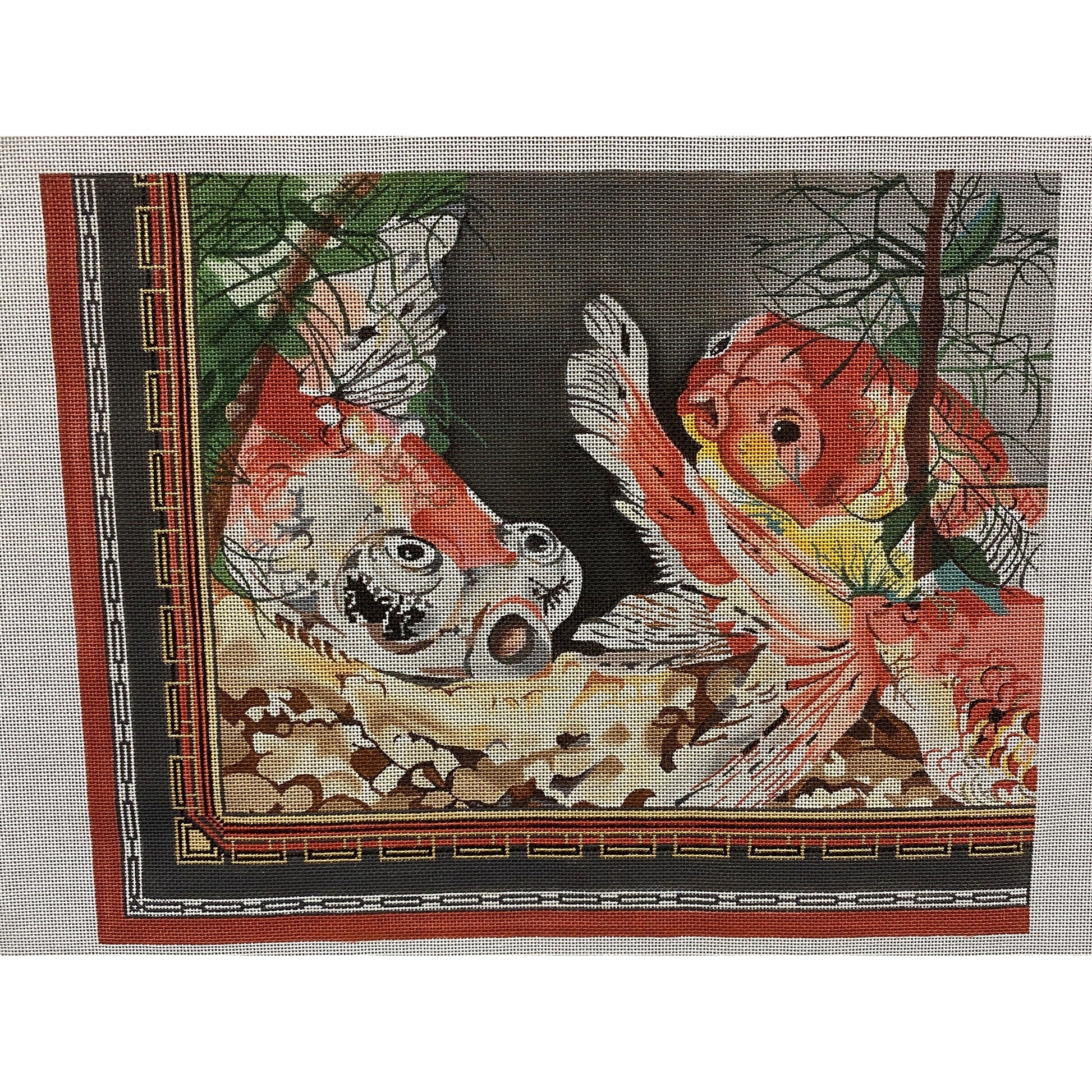 Joy Juarez Gold Fish Canvas - Garden Gate Needlepoint