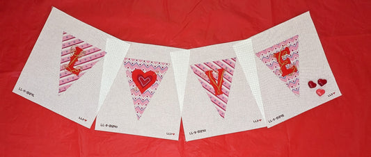 LOVE Garland -- 4 Individual Canvases