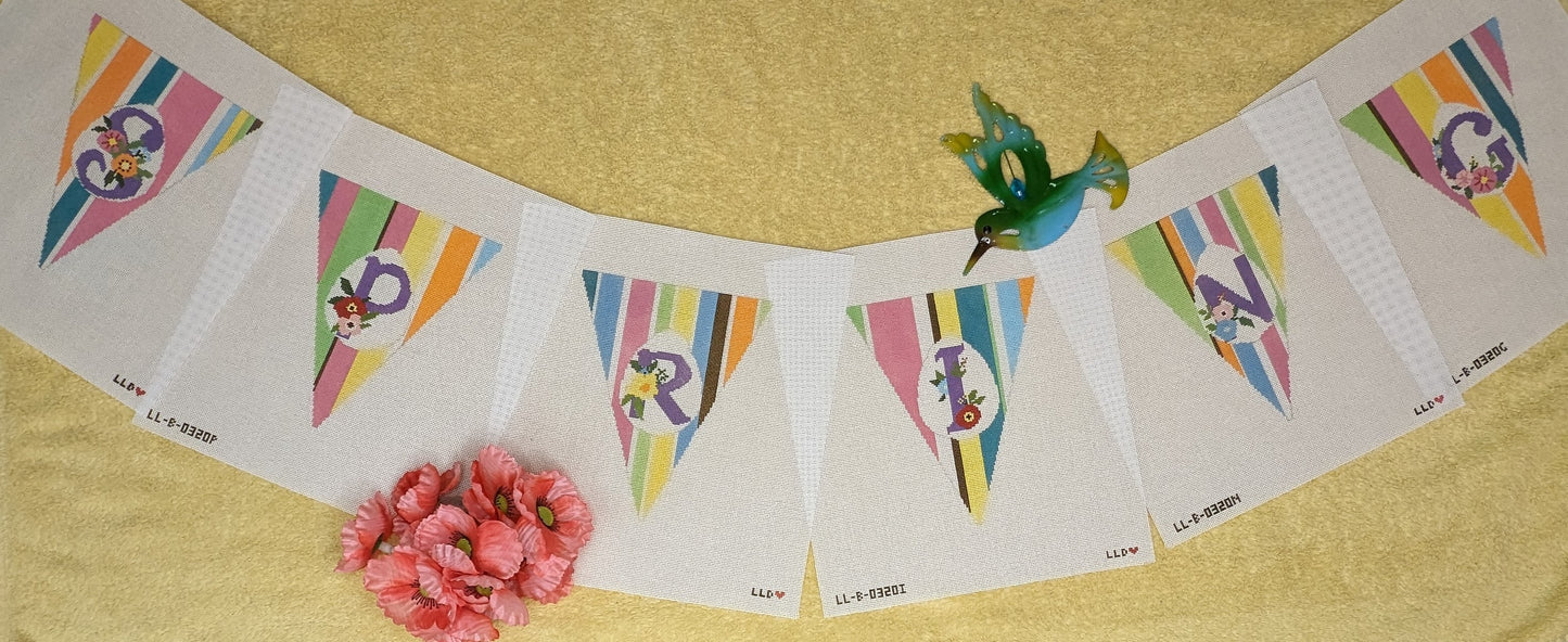 SPRING Garland -- 6 Individual Canvases