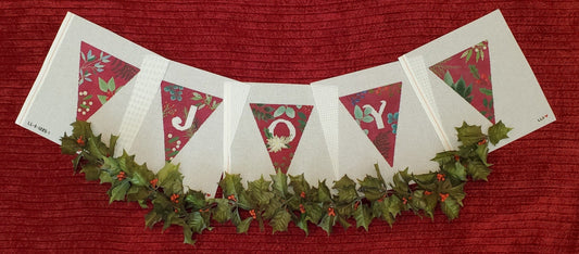 Botanical JOY garland red -- 5 individual canvases