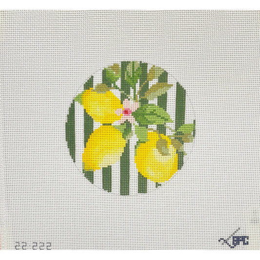 Lemons 4"� round - Garden Gate Needlepoint