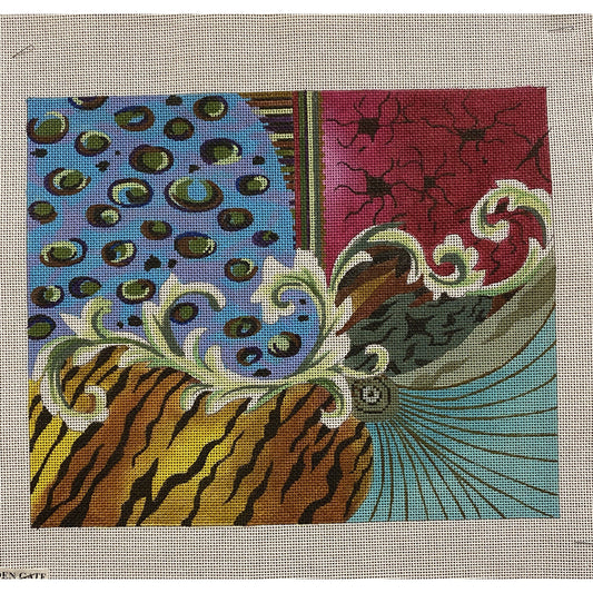 Leopard Collage canvas - Garden Gate Needlepoint