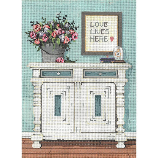 Love Lives Here - Garden Gate Needlepoint