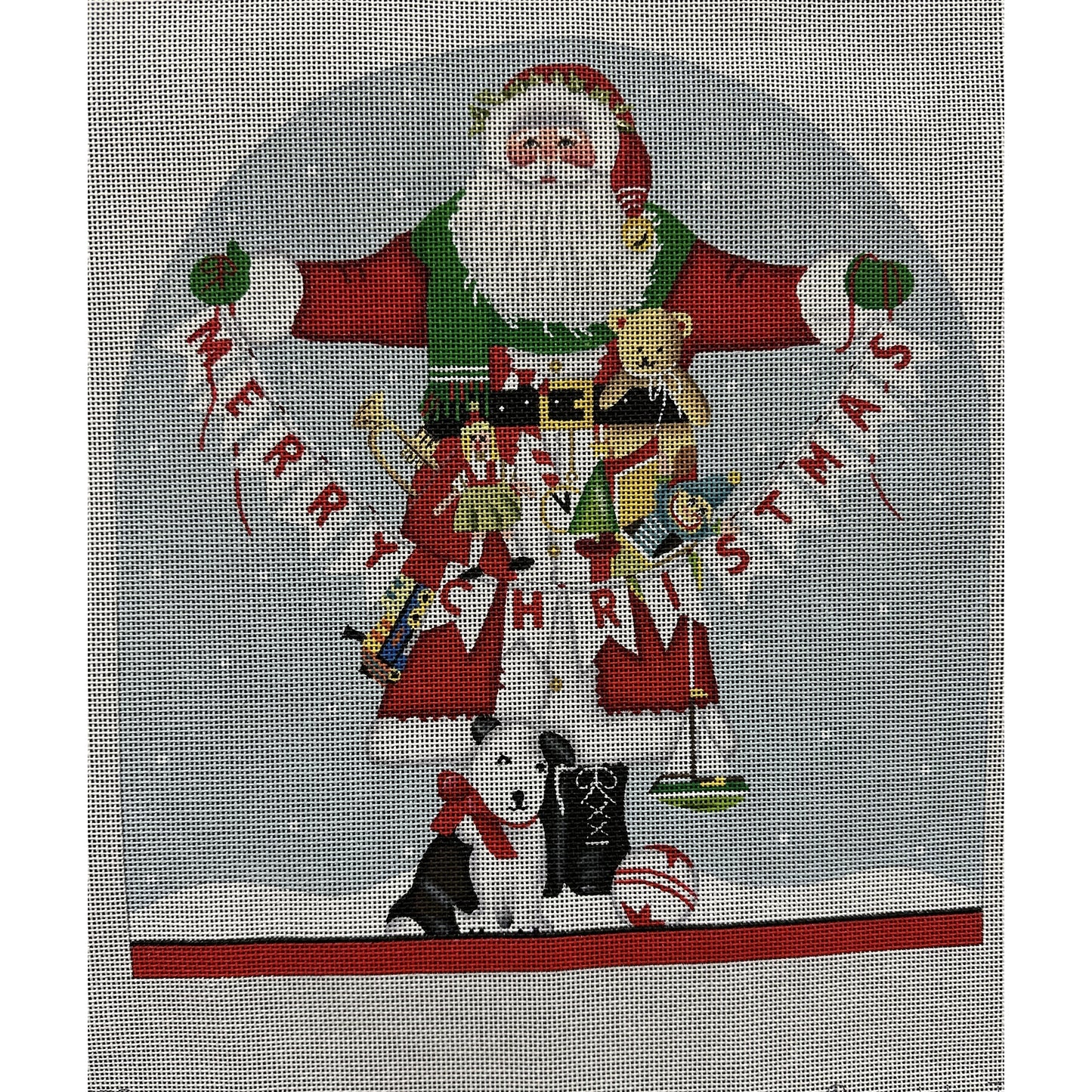 Merry Christmas Santa Canvas - Garden Gate Needlepoint