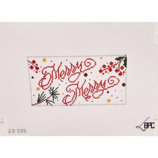 Merry Merry purse insert - Garden Gate Needlepoint