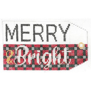 Merry and Bright Luggage Tags Tag - Garden Gate Needlepoint