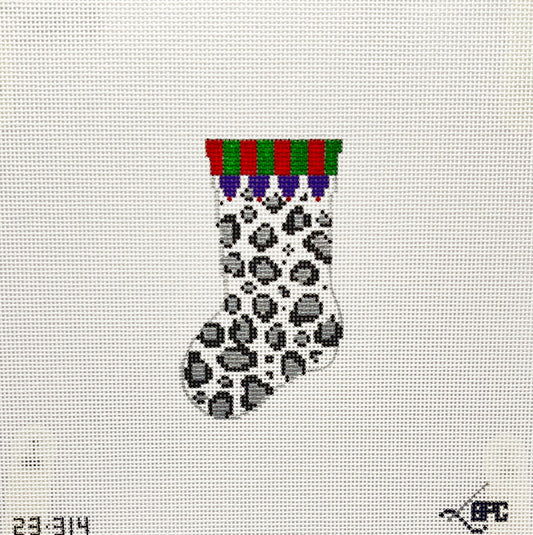 Micro Animal Print stocking - Garden Gate Needlepoint