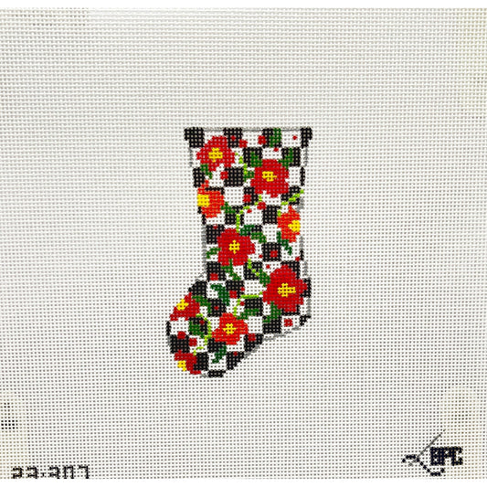 Micro Floral stocking - Garden Gate Needlepoint
