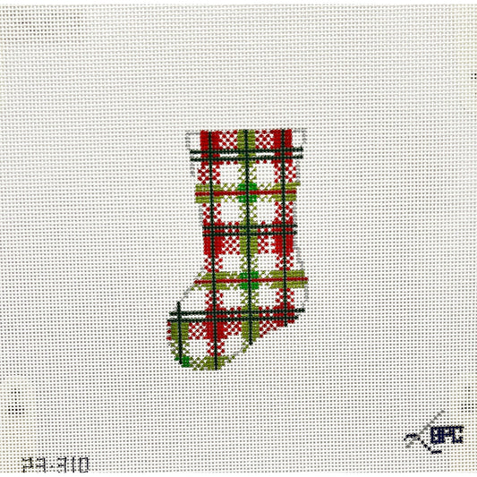 Micro plaid stocking - Garden Gate Needlepoint