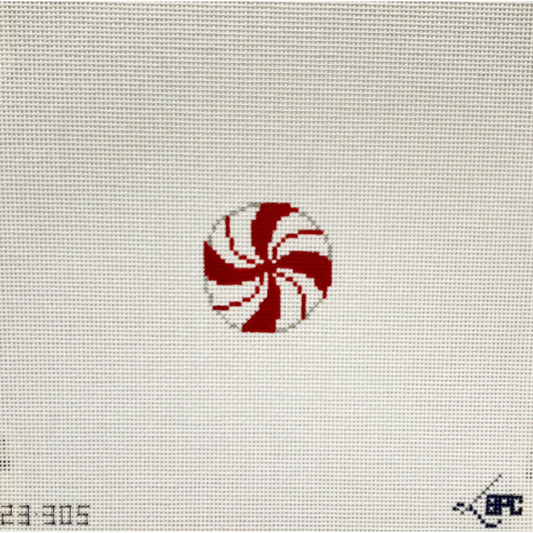 Micro red peppermint circle - Garden Gate Needlepoint