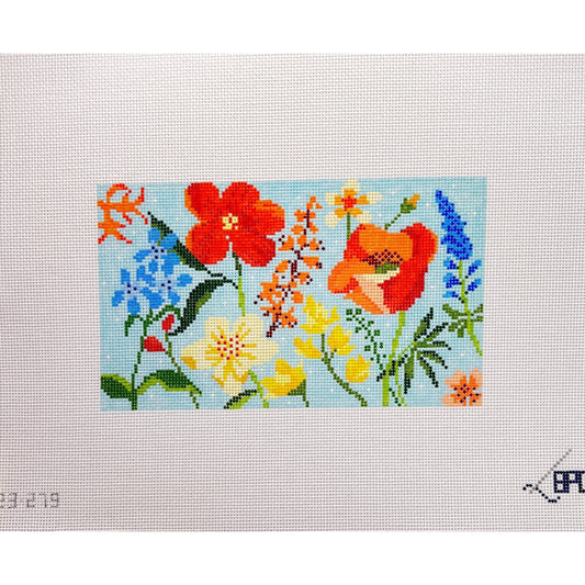 Multi Floral Purse Insert - Garden Gate Needlepoint