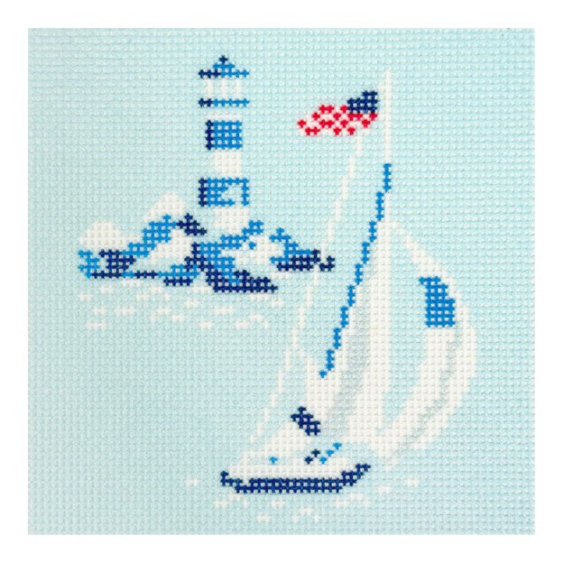 Regatta Coaster Sailboat and Lighthouse