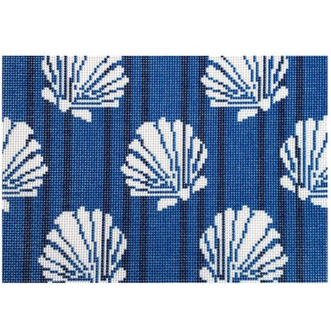 Shells/Stripes Clutch/Navy