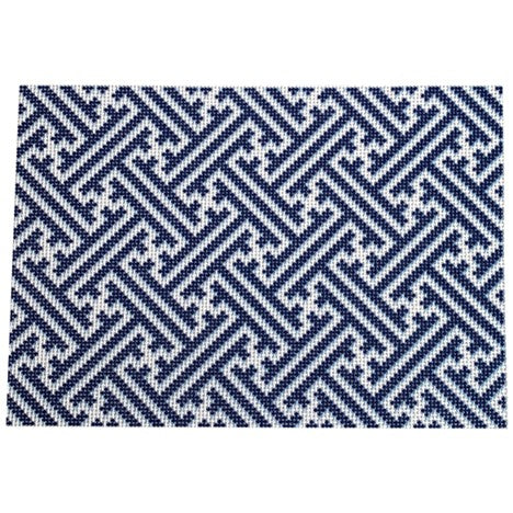 Navy Fretwork Pattern Clutch