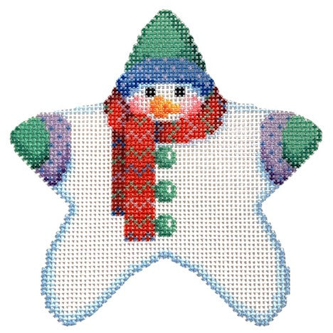 Star Shaped Snowman Red Chevron Scarf