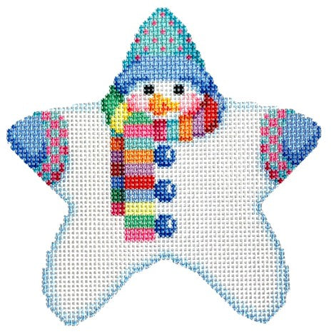 Star Shaped Snowman Multi Striped Scarf