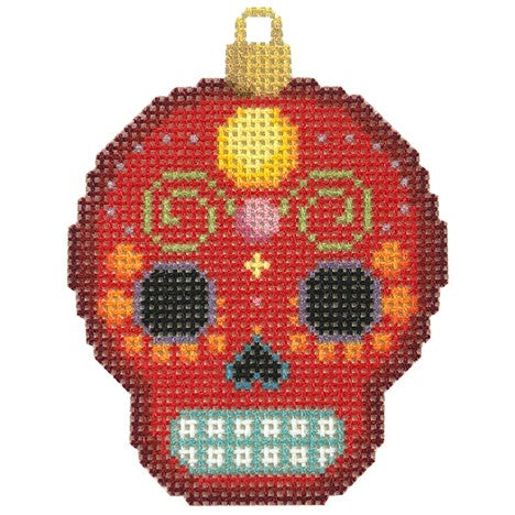 Sugar Skull Ornament/Red