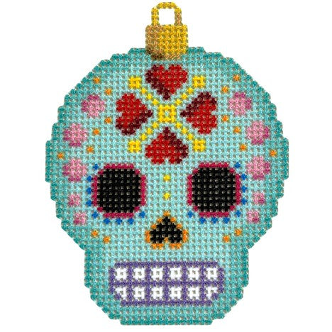Sugar Skull Ornament/Aqua