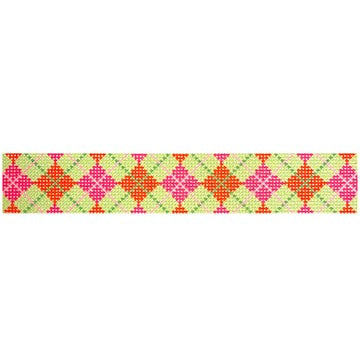 Pink Argyle Key Fob