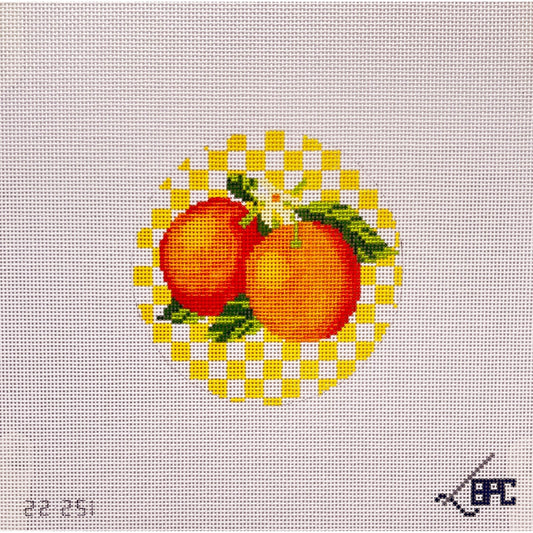 Oranges 4"� round - Garden Gate Needlepoint