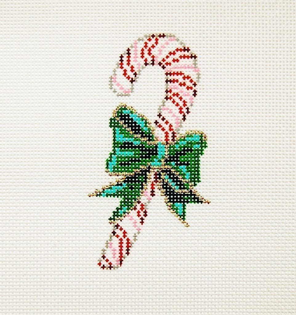 Ornament Cane - Garden Gate Needlepoint