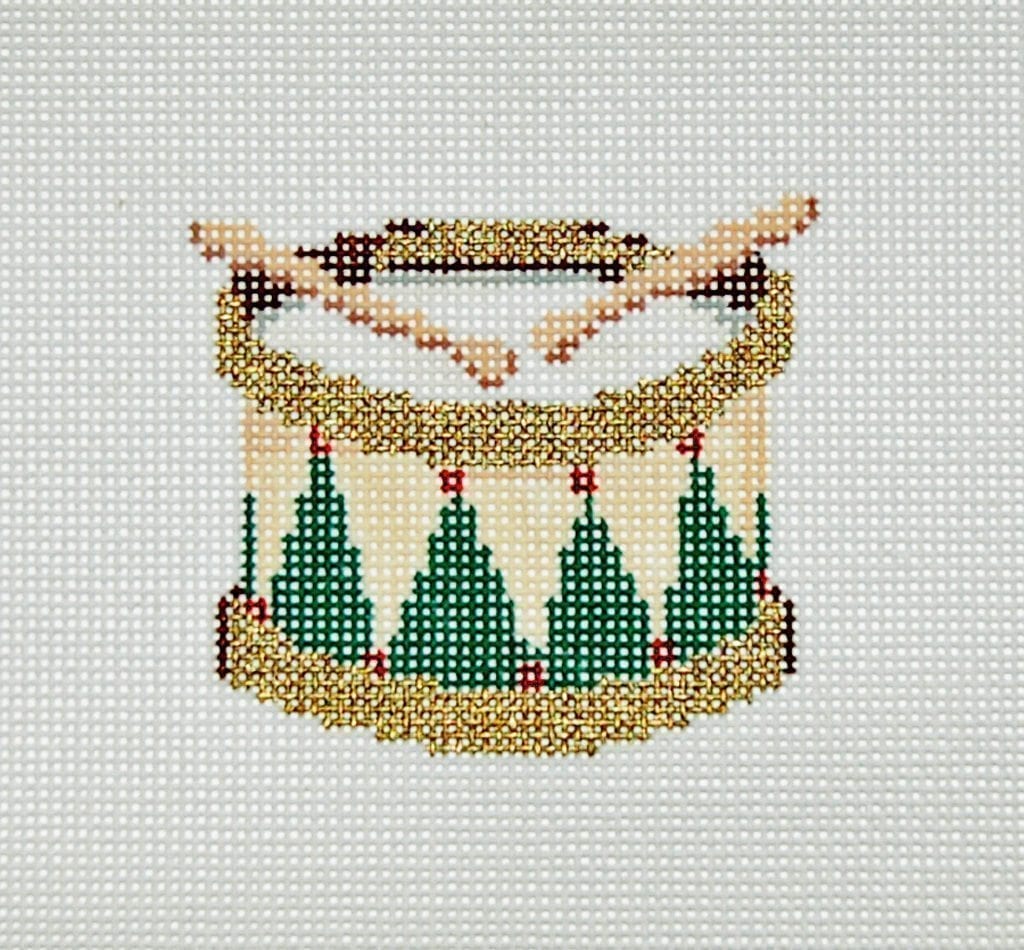 Ornament Drum - Garden Gate Needlepoint