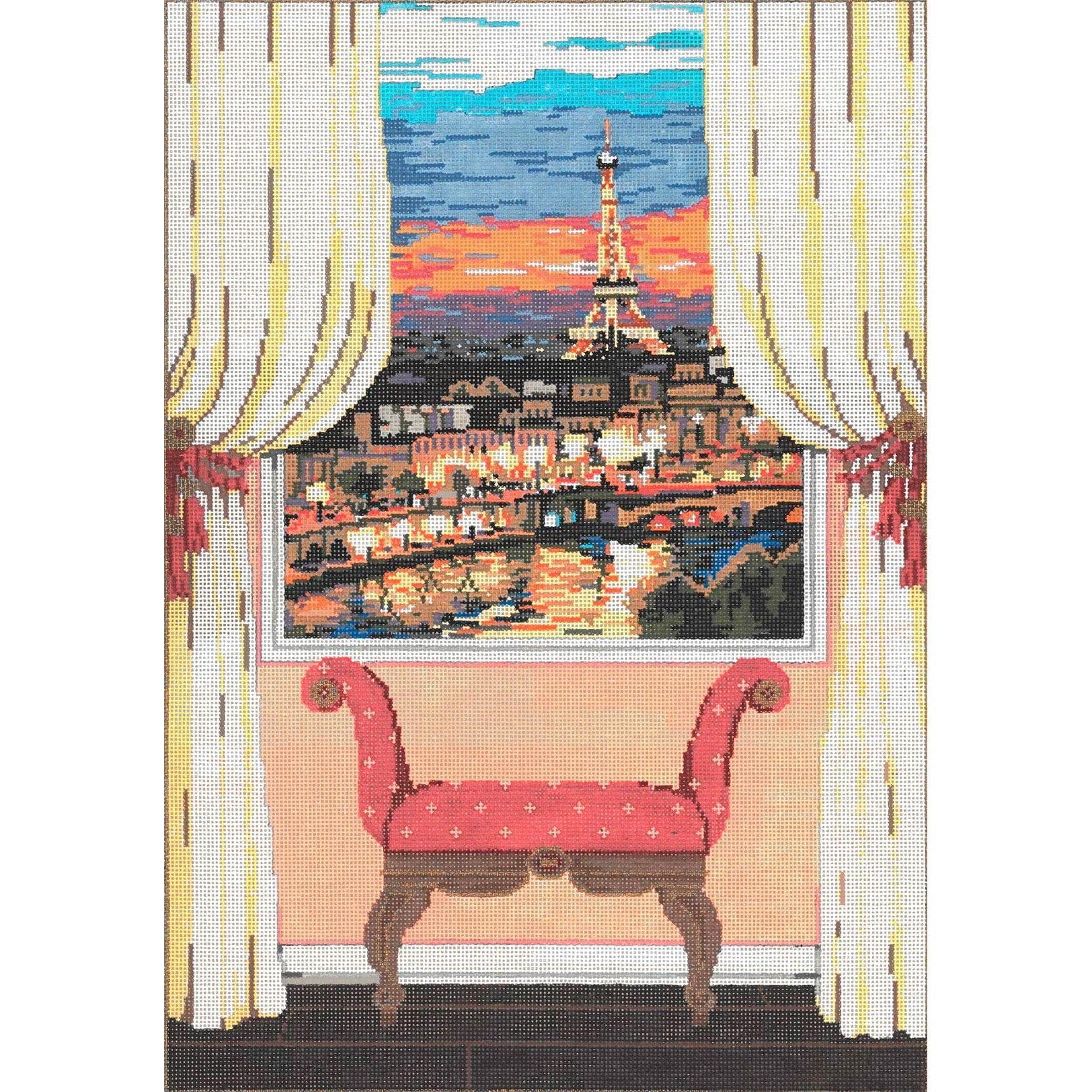 Paris Window - Garden Gate Needlepoint