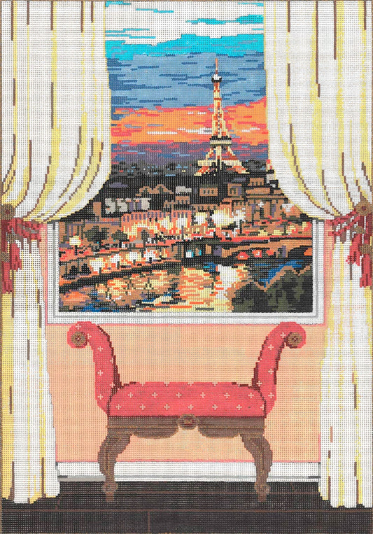 Paris Window - Garden Gate Needlepoint