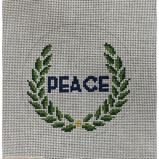 Peace Wreath Canvas - Garden Gate Needlepoint
