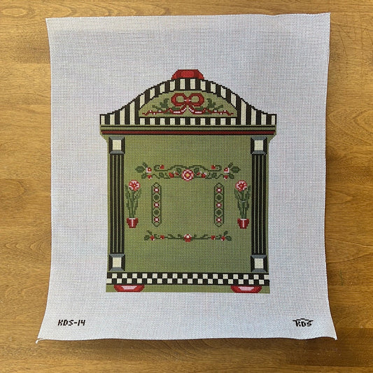 Perpetual Calendar-Pink and Green - Garden Gate Needlepoint