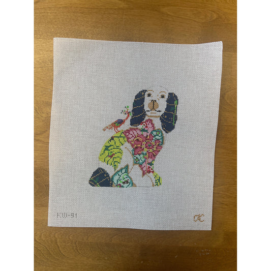 Phi-Phi the Left Tobacco Staffy (w/Phancy) - Garden Gate Needlepoint