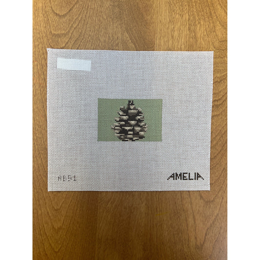 Pinecone Luggage Tag - Garden Gate Needlepoint
