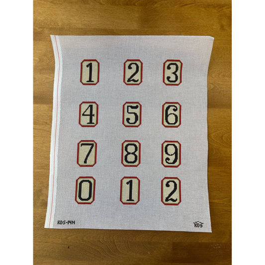 Pink/Green Perpetual Calendar Numbers - Garden Gate Needlepoint