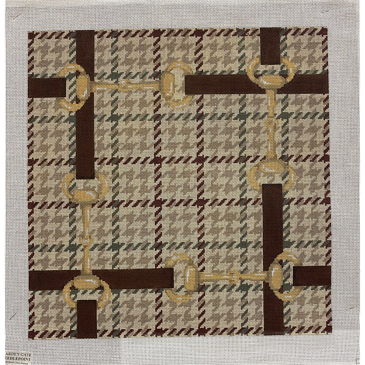 Plaid with buckles canvas - Garden Gate Needlepoint
