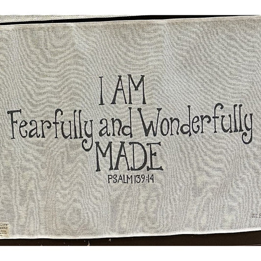 Psalm 139:14 Canvas - Garden Gate Needlepoint