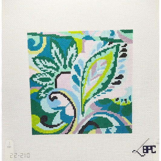 Pucci Teal 7" Square - Garden Gate Needlepoint
